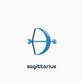 Sagittarius zodiac sign, astrological, horoscope symbol. Flat icon. Vector illustration Royalty Free Stock Photo