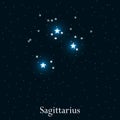 Sagittarius zodiac sign. Bright stars in the cosmos. Constellation Sagittarius. Vector