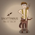 Sagittarius zodiac sign, character for horoscope design in vector EPS10