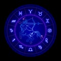 Sagittarius zodiac sign, horoscope symbol, vector illustration Royalty Free Stock Photo