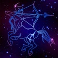 Sagittarius zodiac sign, horoscope symbol, vector illustration Royalty Free Stock Photo