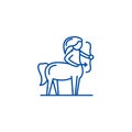 Sagittarius zodiac sign line icon concept. Sagittarius zodiac sign flat  vector symbol, sign, outline illustration. Royalty Free Stock Photo