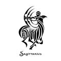Sagittarius Zodiac Sign tattoo style Royalty Free Stock Photo