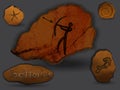 Sagittarius.Zodiacal constellation in the form of cave painting. Royalty Free Stock Photo