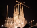 Sagrada Familia in Barcelona night