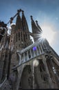 Sagrada Familia in Barcelona, Spain. Sagrada Familia is an unfinished Roman Catholic church in Barcelona Royalty Free Stock Photo