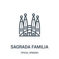 sagrada familia icon vector from tipical spanish collection. Thin line sagrada familia outline icon vector illustration. Linear