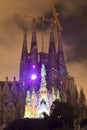 Sagrada Familia multi media show Royalty Free Stock Photo