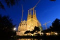 Sagrada Familia at night, Barcelona, Spain