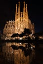 Sagrada Familia reflected Royalty Free Stock Photo