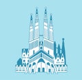 Sagrada Familia - Spain | World famous buildings vector illustration