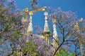 Sagrada Familia towers in the spring Barcelona