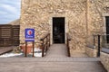 Sagres, Portugal - January 22, 2020: Gift shop entrance at lighthouse at Cabo de Sao Vicente Cape St Vincent, Europes