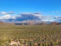 Saguaro National Park aerial view, Tucson, AZ, USA Royalty Free Stock Photo