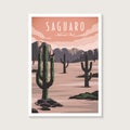 Saguaro National Park poster vector illustration design, Desert poster design