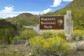 Saguaro National Park West, Tucson, AZ Welcome Sign features giant Sonoran saguaro cactus Royalty Free Stock Photo