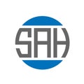 SAH letter logo design on white background. SAH creative initials circle logo concept. SAH letter design Royalty Free Stock Photo