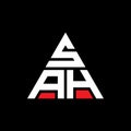 SAH triangle letter logo design with triangle shape. SAH triangle logo design monogram. SAH triangle vector logo template with red Royalty Free Stock Photo