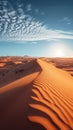 Sahara adventure, dry yellow sand, African sun, Morocco orange sky