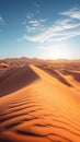 Sahara adventure, dry yellow sand, African sun, Morocco orange sky