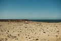 Sahara desert along side the atlantic ocean Africa, Morocco Royalty Free Stock Photo