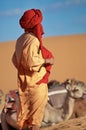 Tuareg berber in the Sahara desert Royalty Free Stock Photo