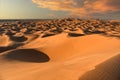 Sahara desert dunes at sunset, Merzouga, Morocco, Africa Royalty Free Stock Photo