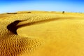 Sahara desert landscape with dunes. Royalty Free Stock Photo