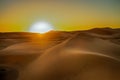 Sahara Desert sand dunes background. Popular travel destination, Erg Chebbi, Sahara Desert, Morocco. Royalty Free Stock Photo