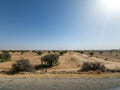 Sahara desert in Tunisia, North Africa. Beautiful landscape sand and dunes. Royalty Free Stock Photo