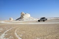 Safari in Sahara, Egypt. limestone formation in White desert Royalty Free Stock Photo