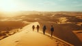 Sahara Trek: Courage Amidst Arid Wasteland./n