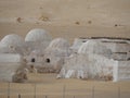 Sahara, Tunisia, July 25, 2018: abandoned scenery for the filming of Star wars in the Sahara desert, planet Tatooine