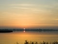 Saharan sunset at lake Royalty Free Stock Photo