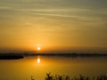 Saharan sunset at lake Royalty Free Stock Photo