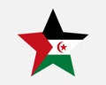 Saharawi Star Flag. Western Sahara Star Shape Flag. SADR Sahrawi Country National Banner Icon Symbol Vector