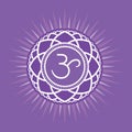 Sahasrara. Chakra square flat illustration