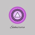 Sahasrara.Crown chakra.Seventh Chakra symbol of human. Vector