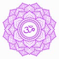 Sahasrara, crown chakra symbol. Colorful mandala. Vector illustration Royalty Free Stock Photo