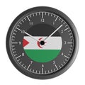 Wall clock with the flag of Sahrawi Arab Democratic Republic Royalty Free Stock Photo