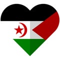 Sahrawi Arab flat heart flag