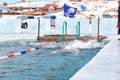 SAHYURTA ,IRKUTSK REGION, RUSSIA - March 11.2017: Cup of Baikal. Winter Swimming. Butterfly