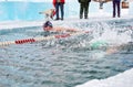 SAHYURTA, IRKUTSK REGION, RUSSIA - March 11.2017: Cup of Baikal. Winter Swimming Competitions