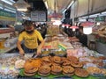 Sai oua, traditional northern Thai sausage on sale in the local market in Chiang Mai.