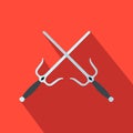 Sai weapon flat icon Royalty Free Stock Photo