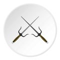 Sai weapon icon circle Royalty Free Stock Photo