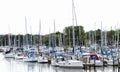 Boats lined up in the marina in Deale,Maryland Royalty Free Stock Photo