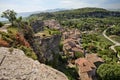 Saignon, Vaucluse, Provence-Alpes-Cote d\'Azur, France: landscape of the ancient village and the countryside from the Rocher