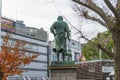 Saigo Takamori, the Last Samurai bronze statue monument in Ueno public park, Tokyo,Japan.