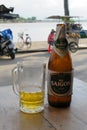 Saigon Beer Bottle and Glass Closeup